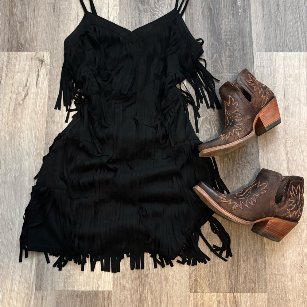 Idyllwind Black Tiered Mini Sundress